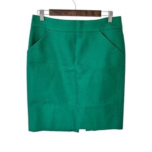 J. Crew Green Pencil Skirt Work Style Sz 6
